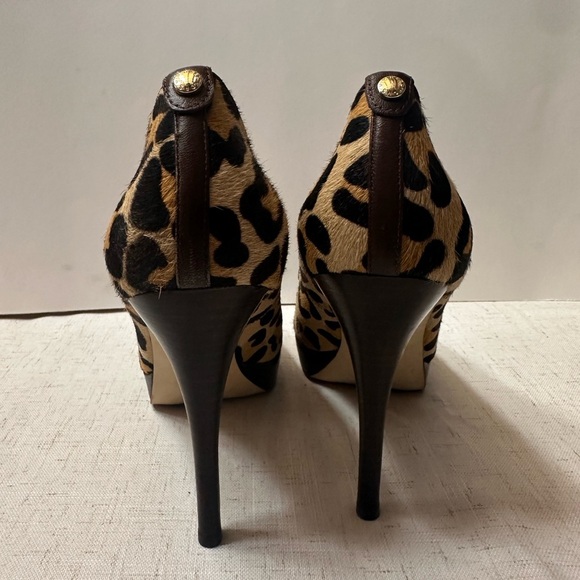Michael Kors Animal Print Peep Toe Heels - Picture 3 of 12